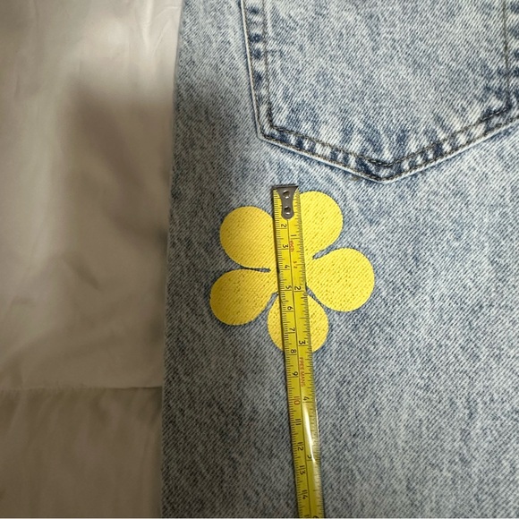 PacSun Blue and Pink Flare & Wide Leg Jeans with Artistic Floral Design - Picture 16 of 16